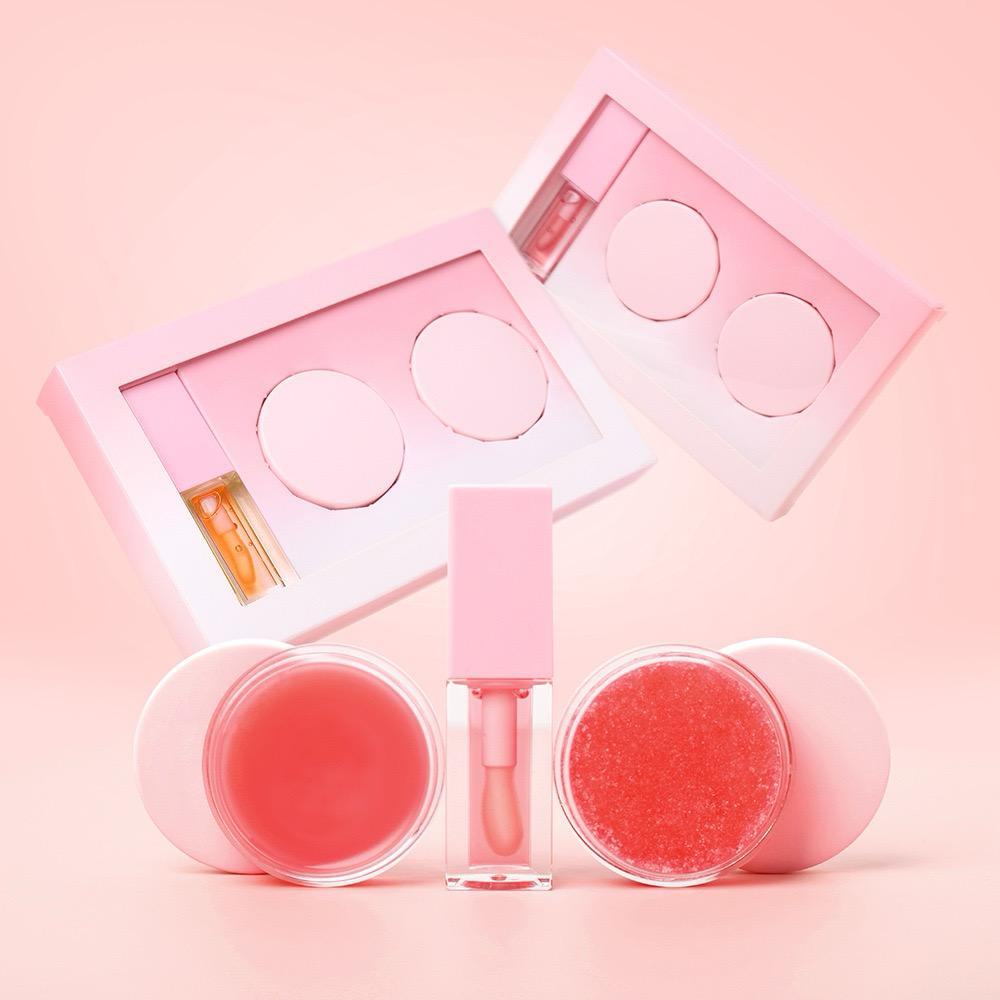 3-in-1 Lip Scrub Set – Strawberry, Vanilla, Orange & Grape Hydrate , Nourish . Smooth – All-Day Lip Love