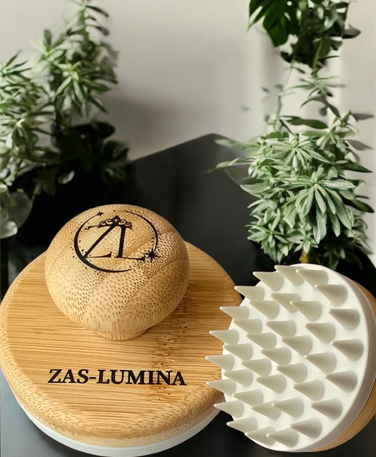 ZAS-LUMINA Hair & Scalp Therapy Brush Boost growth, relieve itchiness, and gently exfoliate your scalp. Perfect for spreading oils, improving blood flow, and strengthening hair from root to tip. Also ideal for hair wash days—makes shampooing effortless.