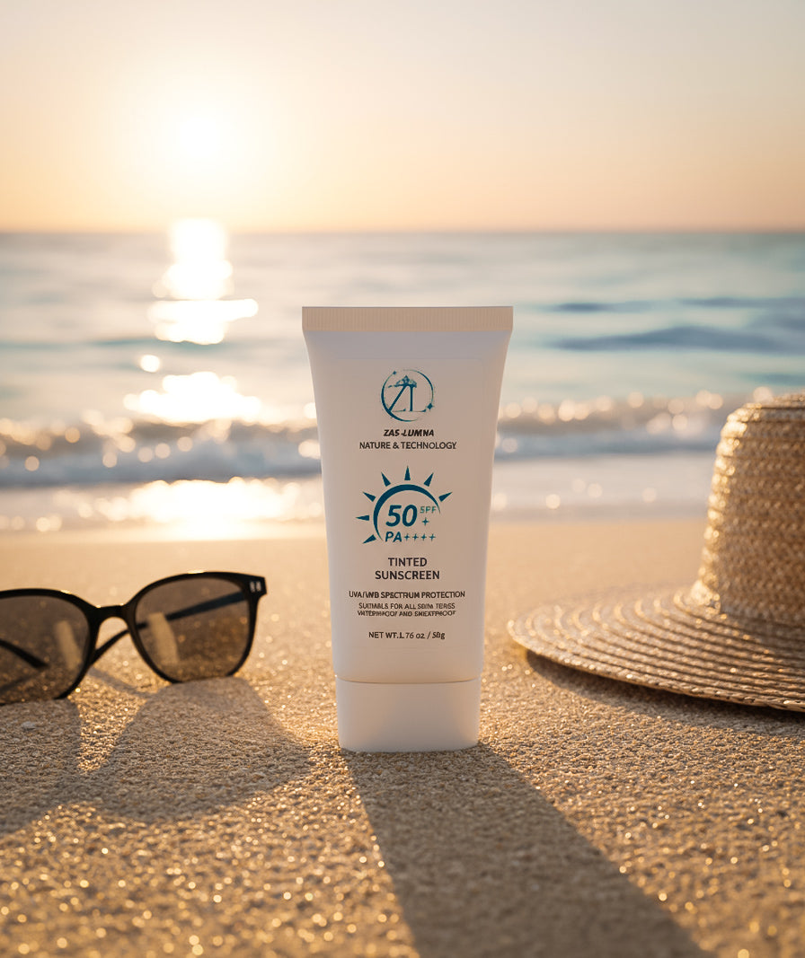 ZAS-LUMINA Tinted Skin Shield – Moisturizing & Sun Protection for All Skin Types and Tones.