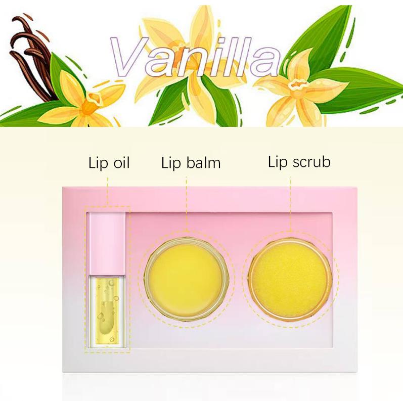 3-in-1 Lip Scrub Set – Strawberry, Vanilla, Orange &amp; Grape  Hydrate , Nourish . Smooth – All-Day Lip Love