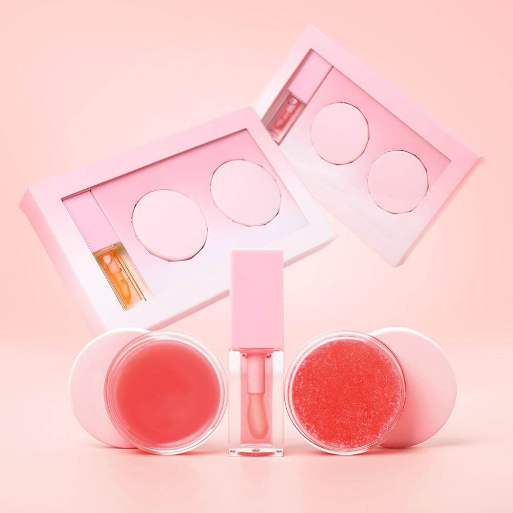 3-IN-1 LIP SRUB SET (STRAW BERRY, VANILLA, ORANGE, AND GRAPE