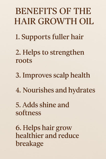 Organic Hair Growth Oil. Natural Formula for Fuller, Healthier Hair, Strengthen, Nourish & Restore Naturally.