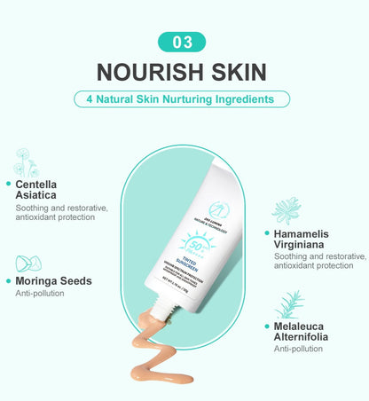 ZAS-LUMINA Tinted Skin Shield – Moisturizing & Sun Protection for All Skin Types and Tones.