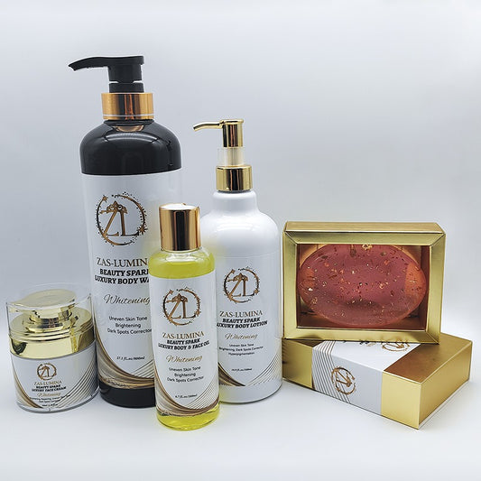 ZAS-LUMINA Beauty Spark Body Lotion – 5-Piece Glow Set For a Balanced, Glowing Complexion / Lightweight, Non-Greasy Moisture