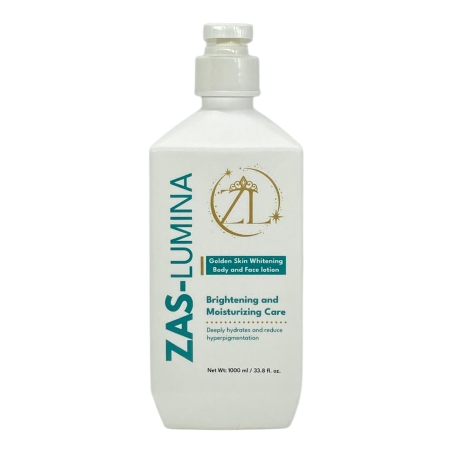 ZAS-LUMINA Golden Skin Whitening Body & Face Lotion. 1000 ml / 33.8 fl. oz.