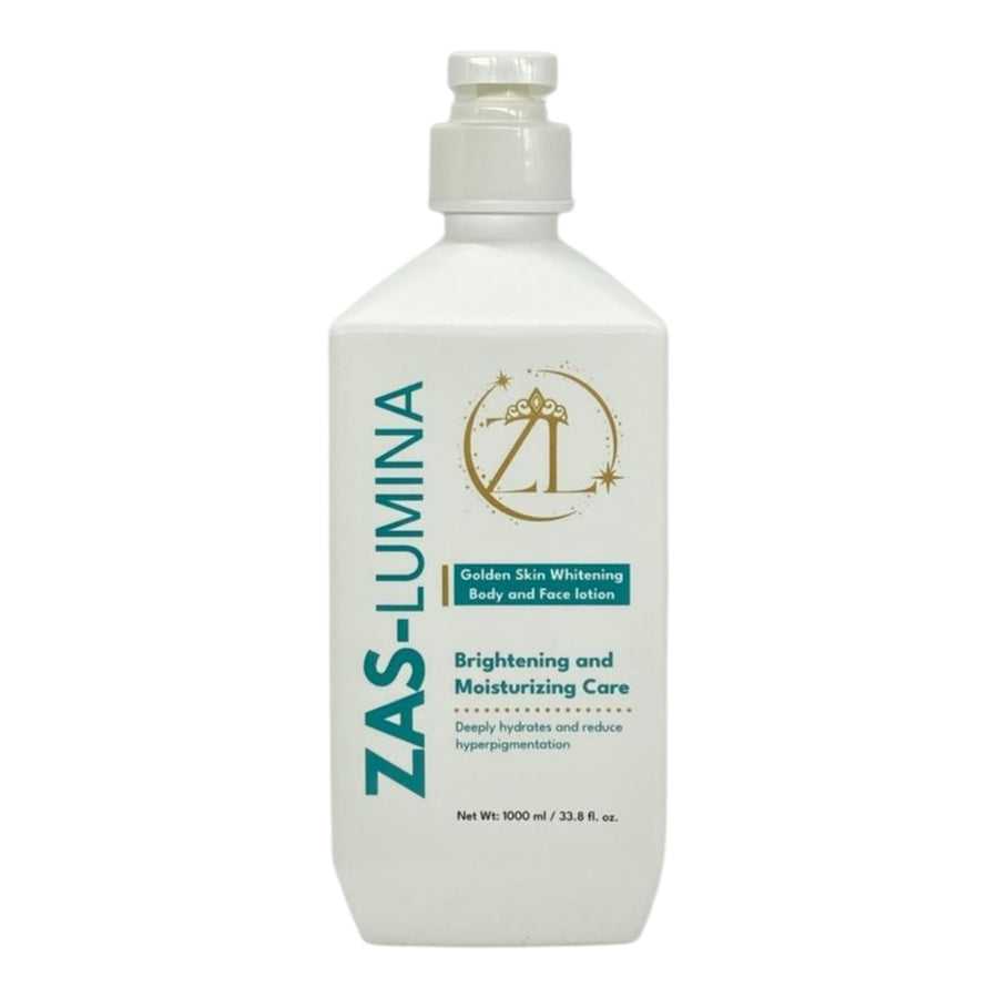ZAS-LUMINA Golden Skin Whitening Body & Face Lotion. 1000 ml / 33.8 fl. oz.
