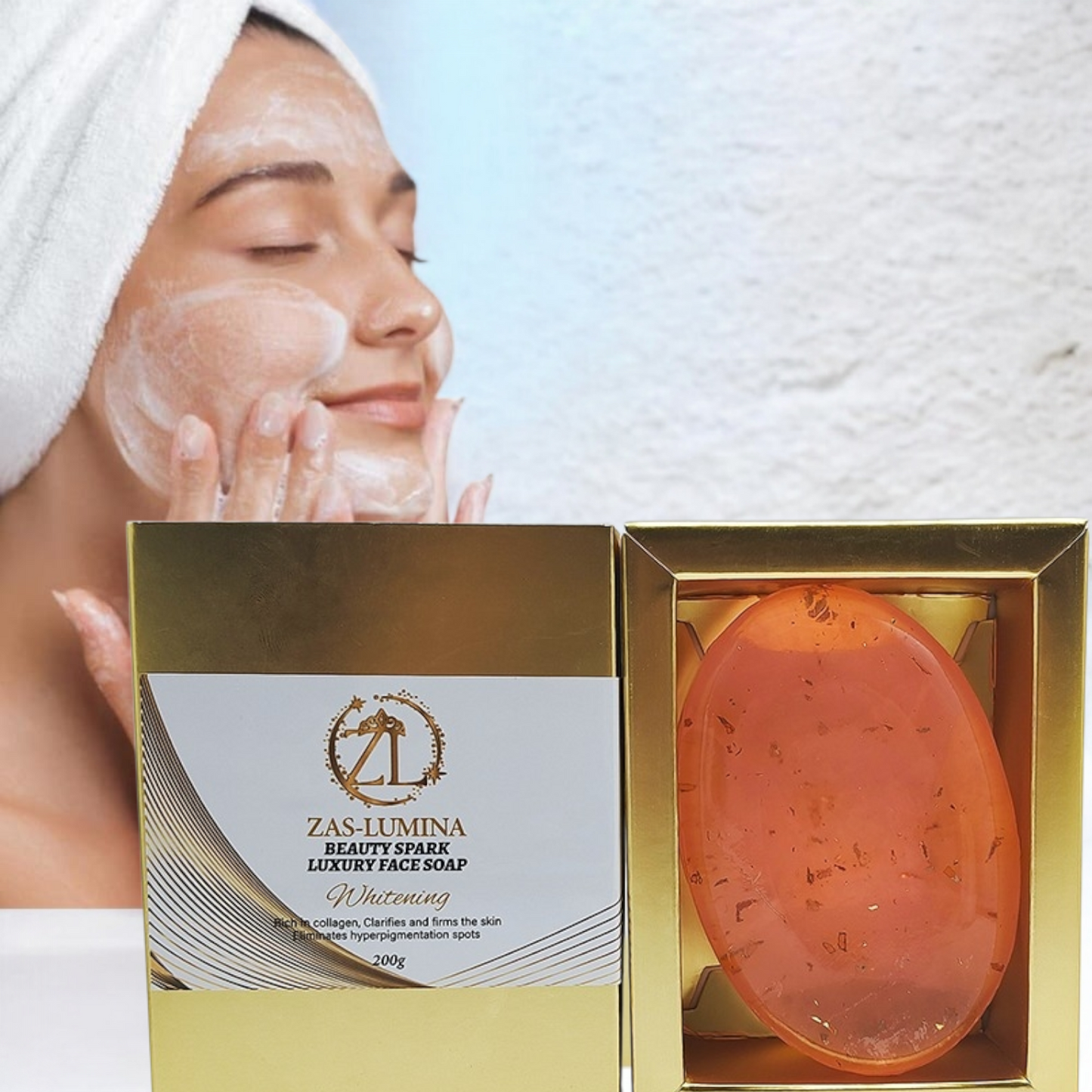 ZAS-LUMINA Beauty Spark Bar Soap. 1-Piece | Balanced Glow • Gentle Cleansing • Smooth & Refined Skin. ( 200g)