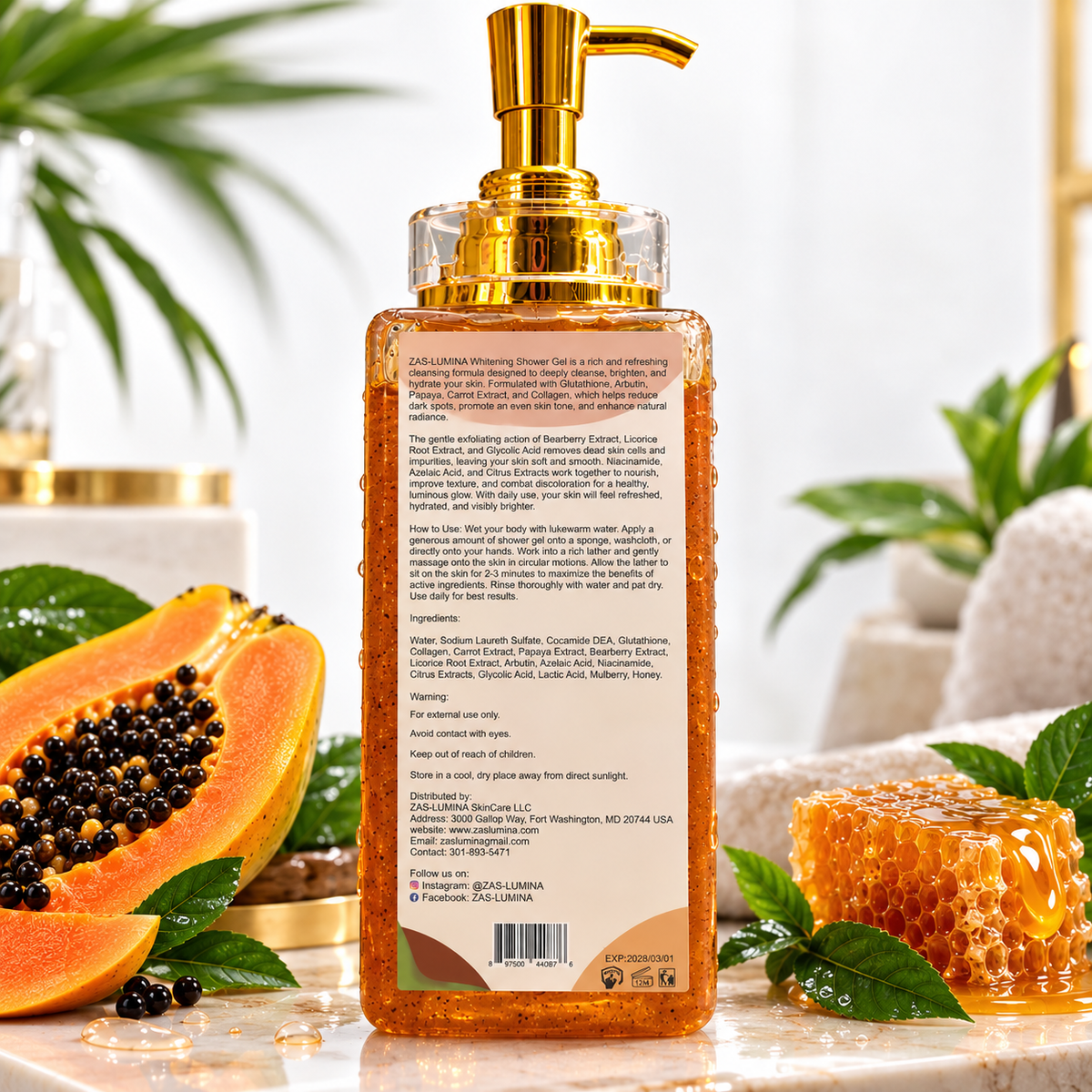 ZAS-LUMINA Brightening & Even Tone Exfoliating Shower Gel Scrub