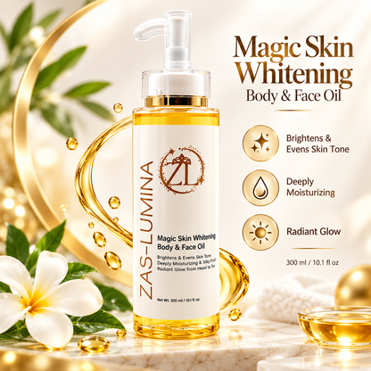 ZAS-LUMINA Magic Skin Glutathione, Kojic Acid & Alpha-Arbutin Face & Body Oil – Brightening Care for Dark Spots, Hyperpigmentation & Uneven Skin Tone