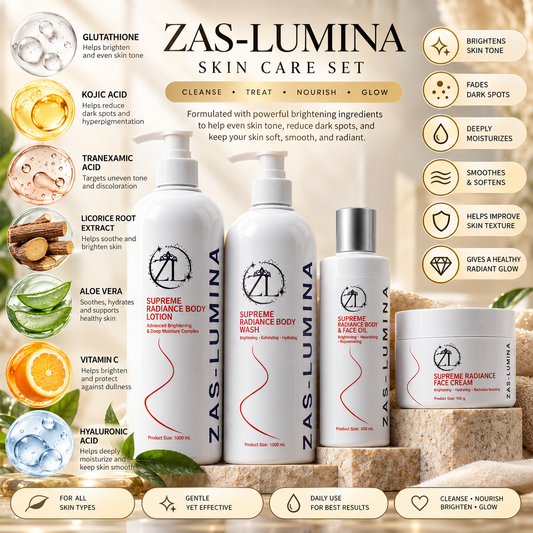 ZAS-LUMINA Supreme Daily Skincare Set | Complete Face & Body Care Collection