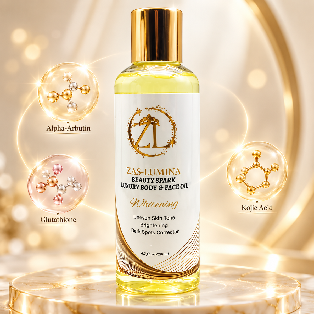 Radiant Glow Face & Body Oil with Glutathione, Vitamin C & Alpha-Arbutin – Brightening & Moisturizing Care for Discoloration, Uneven Tone & Radiant-Looking Skin