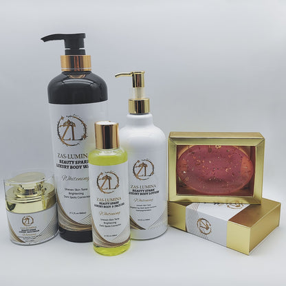 ZAS-LUMINA Beauty Spark Body Lotion – 5-Piece Glow Set For a Balanced, Glowing Complexion / Lightweight, Non-Greasy Moisture